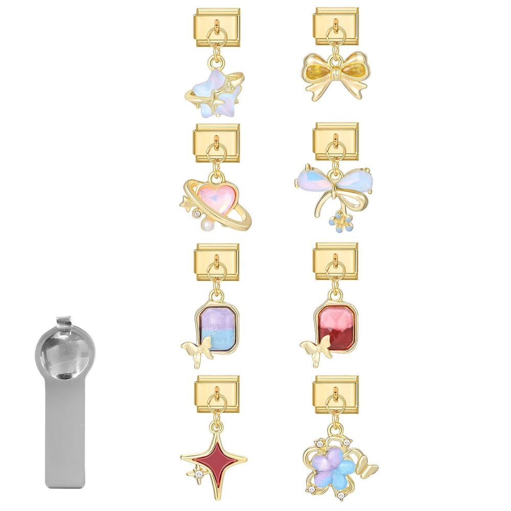 5285 Italian Charms Gold Pendent, Only Charm 9mm Italian Modular Charm